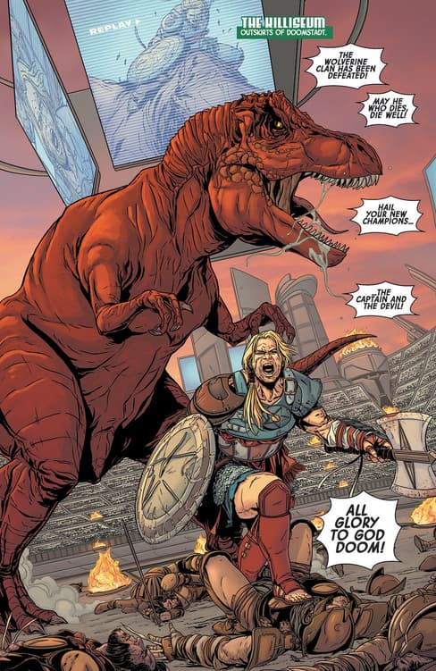 Gladiator Steve Rogers, AKA The Captain, in PLANET HULK (2015) #1.