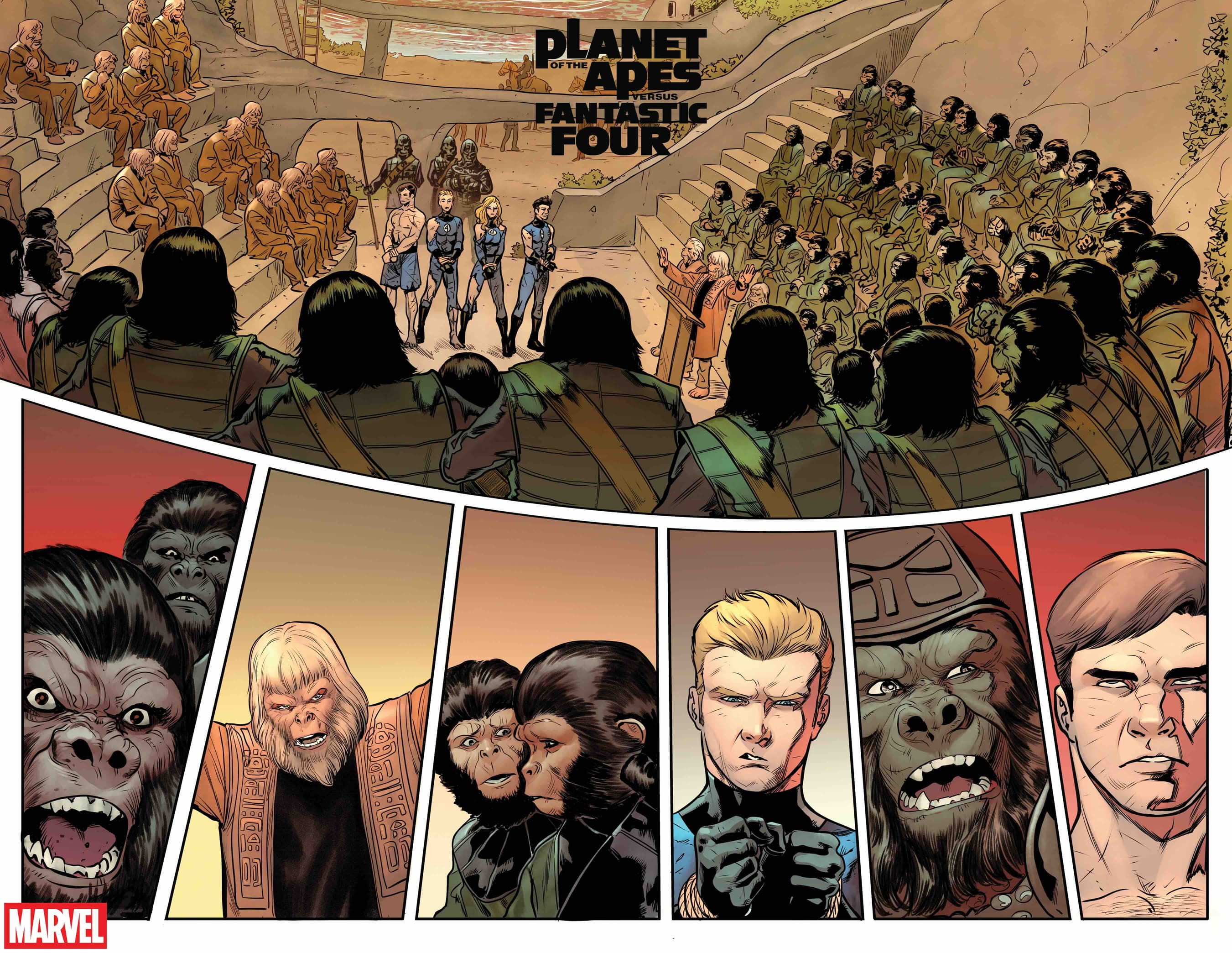 PLANET OF THE APES VS. FANTASTIC FOUR #1 Art by ANDREA DI VITO
