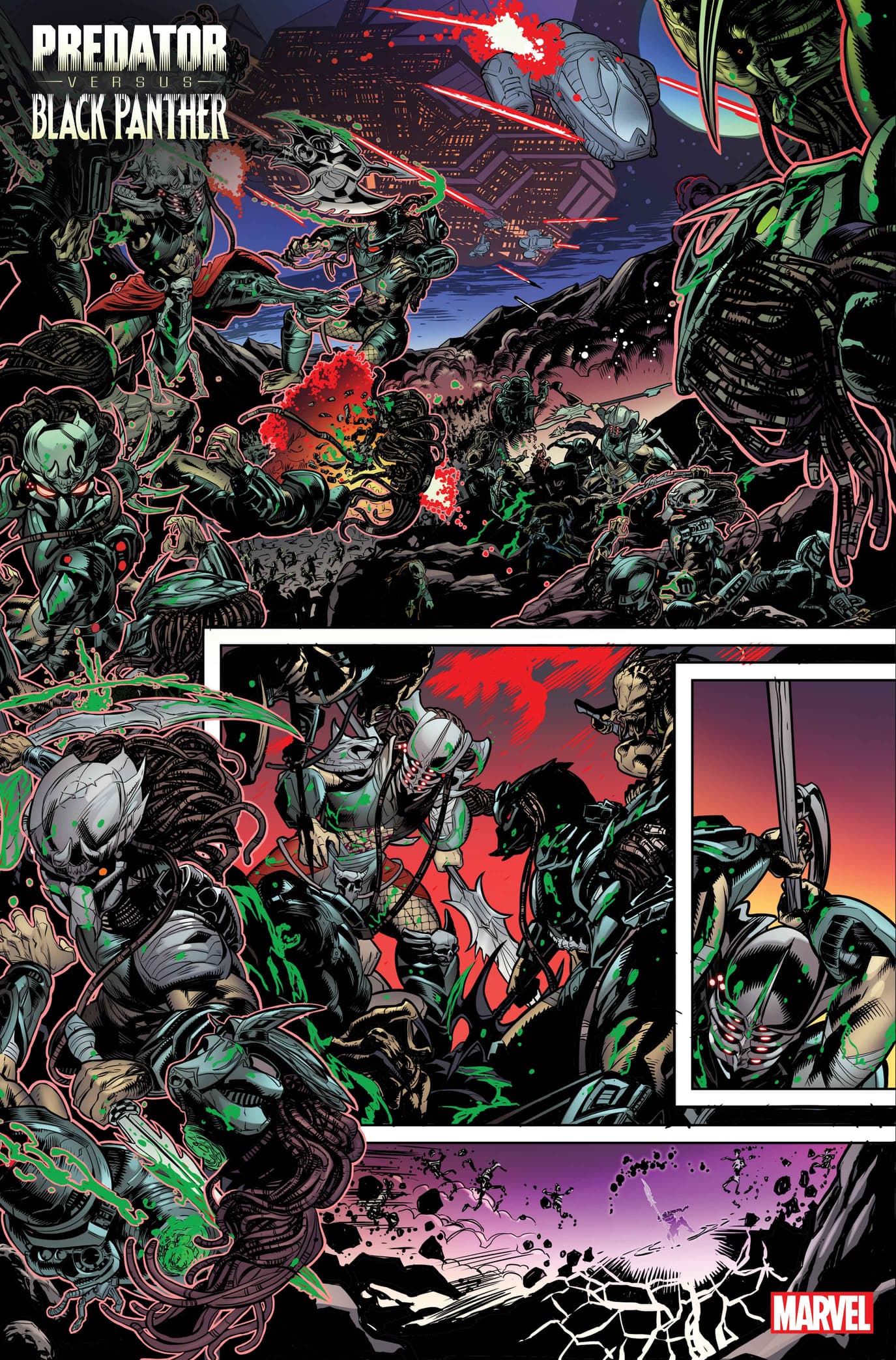 PREDATOR VS. BLACK PANTHER #1 interior artwork by Chris Allen