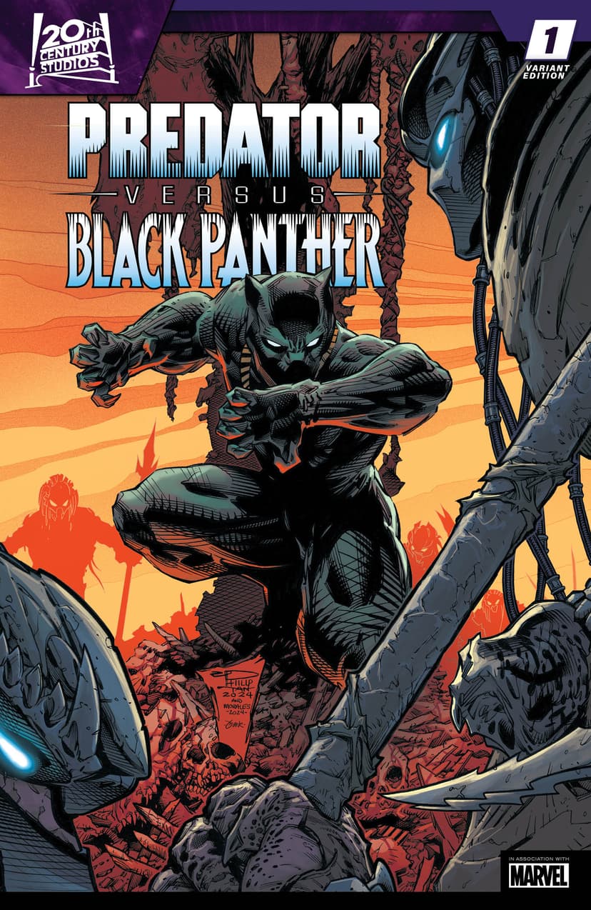 PREDATOR VS. BLACK PANTHER #1 variant cover by Philip Tan