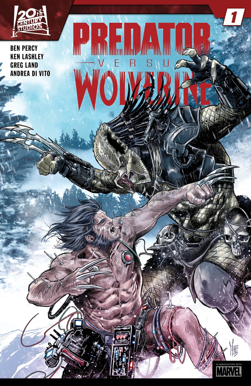 PREDATOR VS WOLVERINE #1 main cover by Marco Checchetto