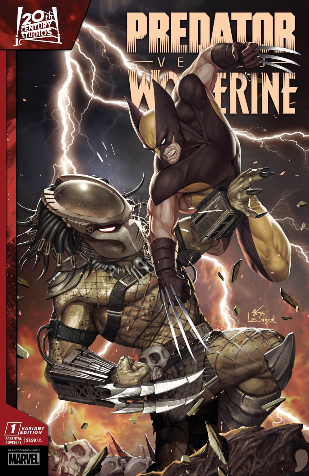 PREDATOR VS WOLVERINE #1 variant cover by Inhyuk Lee