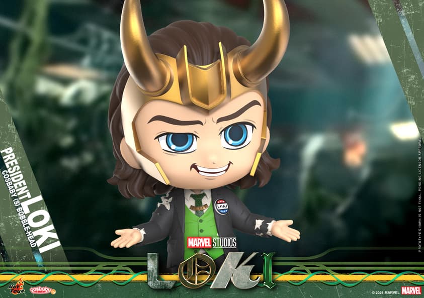 President Loki Cosbaby / shop it <a href=https://www.shopdisney.com/president-loki-cosbaby-bobble-head-by-hot-toys-461035691418.html>here</a>