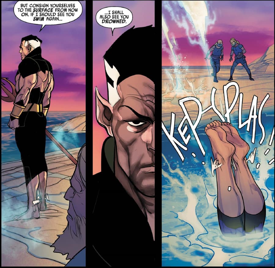 Preview from NAMOR: CONQUERED SHORES (2022) #1 with art by Pasqual Ferry and Matt Hollingsworth.