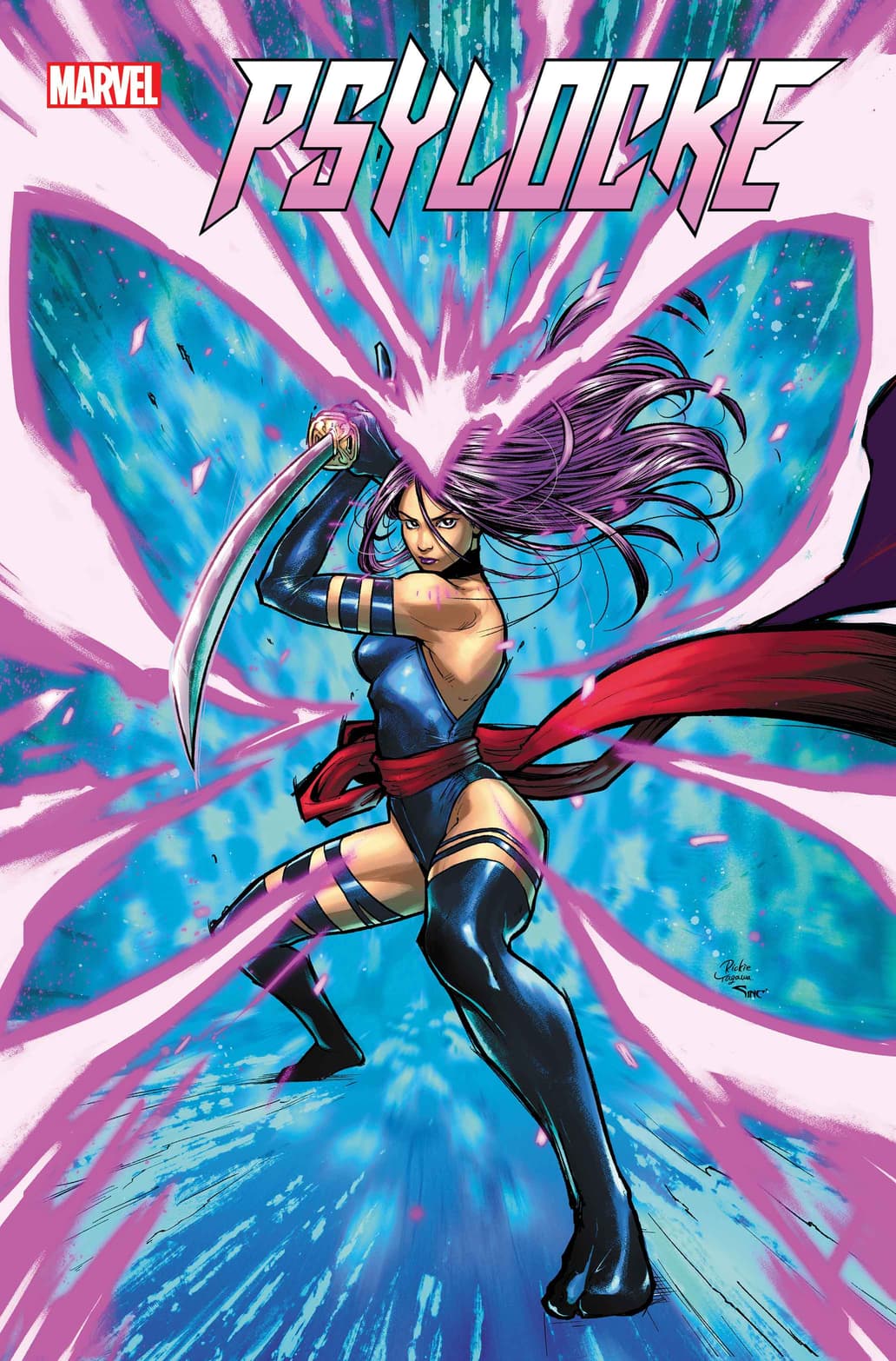 PSYLOCKE (2024) #1 Pink Foil Variant Cover by Rickie Yagawa