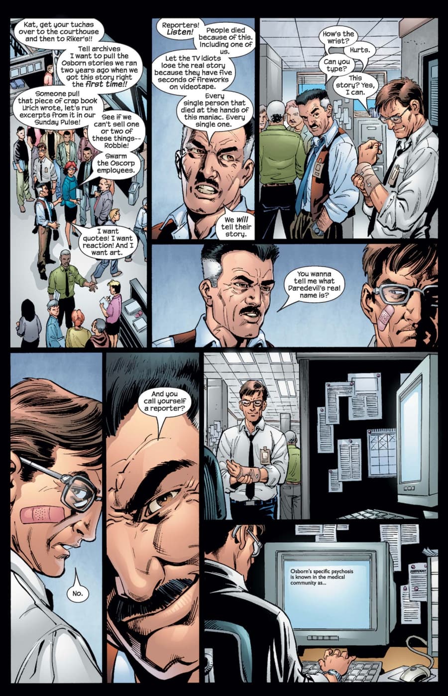 PULSE (2004) #5 page by Brian Michael Bendis and Mark Bagley