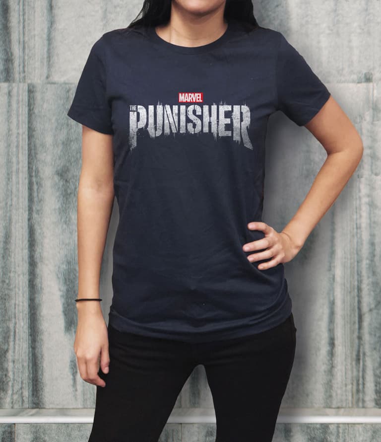 Marvel The Punisher White Logo T-Shirt