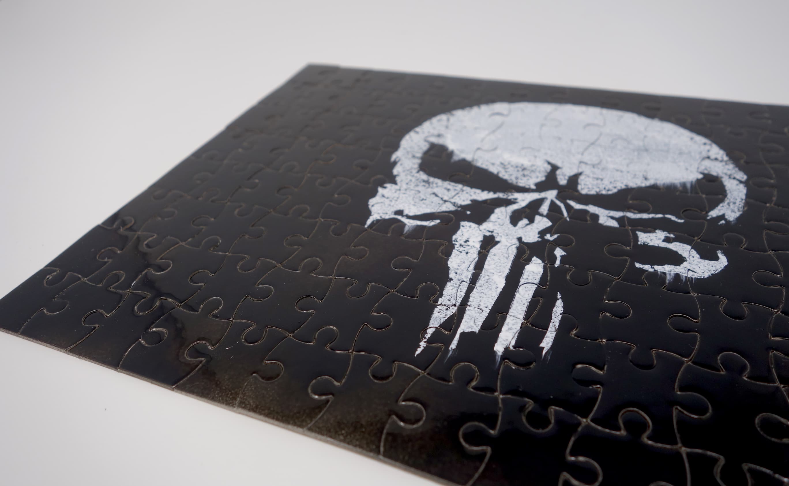 DIY Punisher Jigsaw Puzzle Craft - Paint Skull