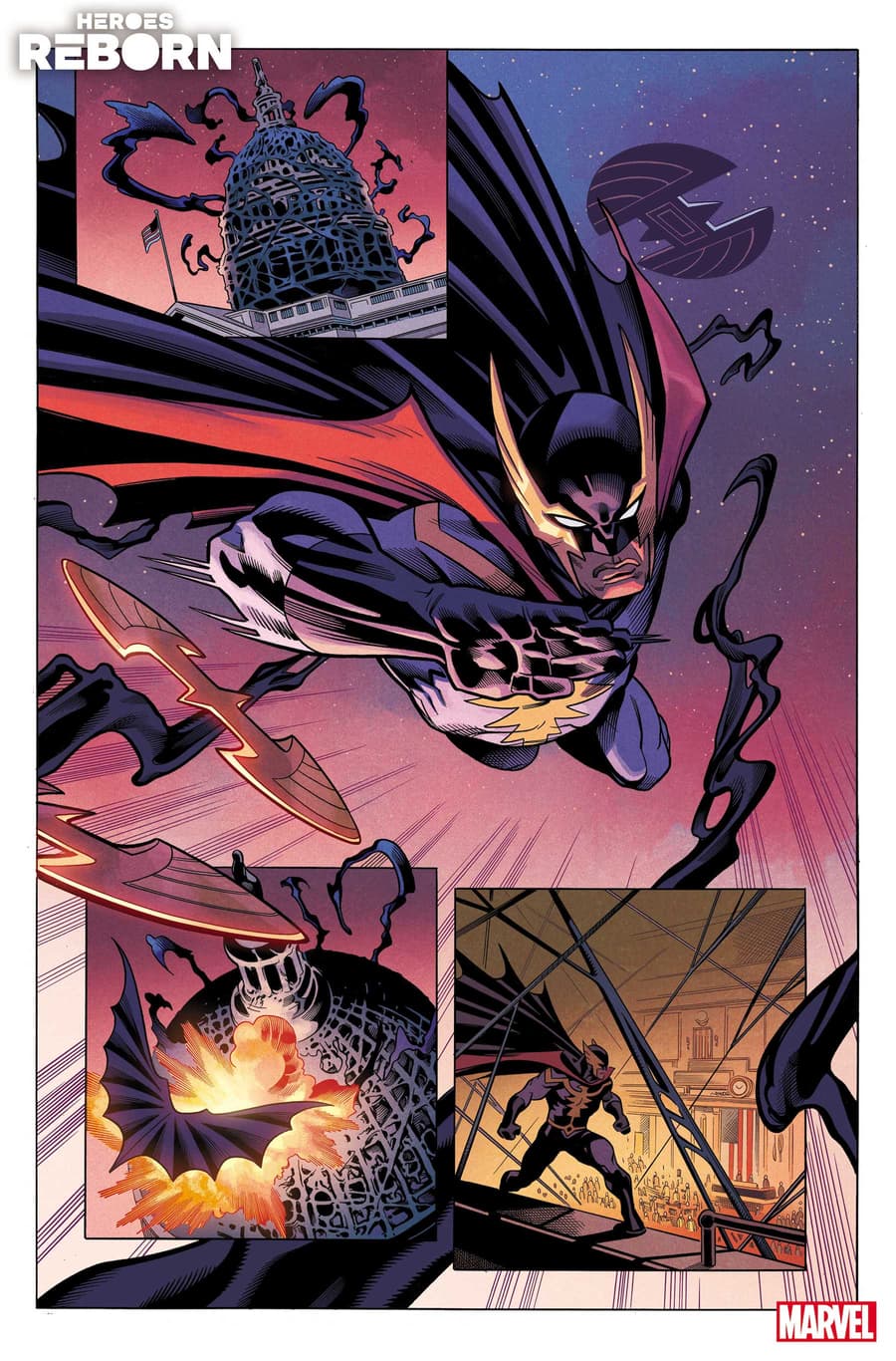 HEROES REBORN #1 preview art by Ed McGuinness with inks by Mark Morales and colors by Matt Wilson