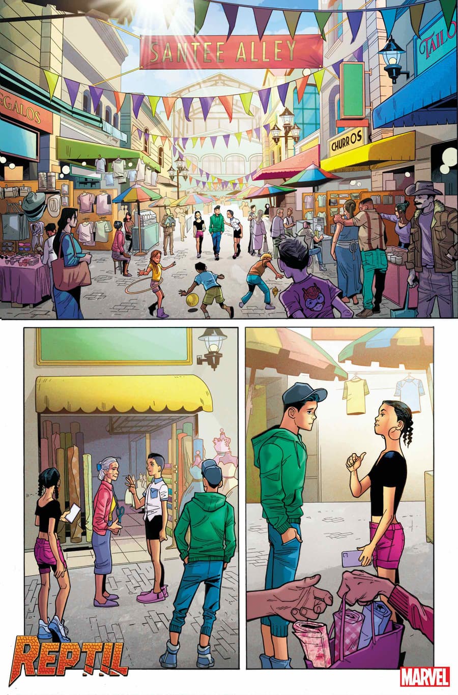 REPTIL #1 preview art by Enid Balám with inks by Victor Olazaba and colors by Carlos Lopez