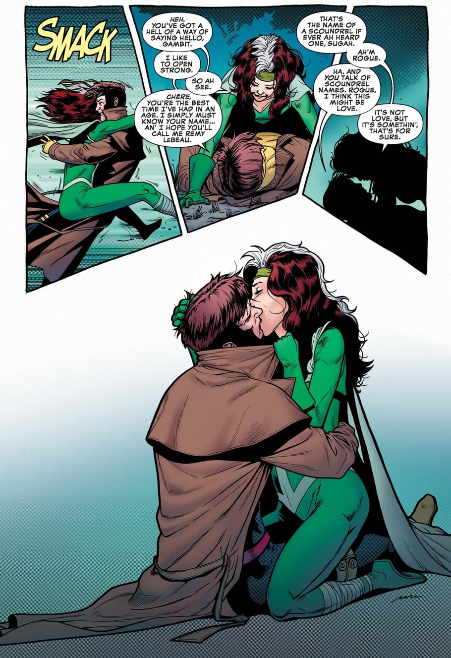 Gambit’s account of his first meeting with Rogue in ROGUE & GAMBIT (2018) #2.