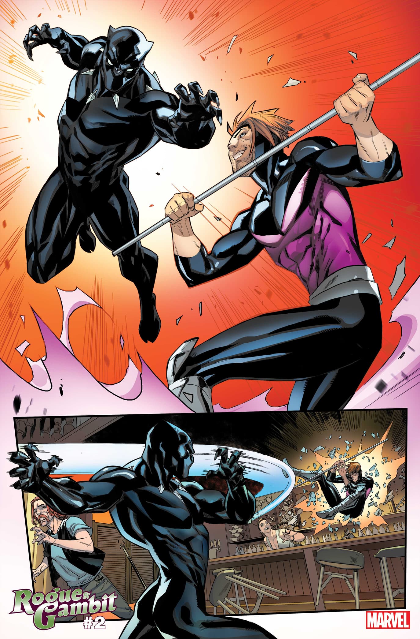 Black Panther Pays 'Rogue & Gambit' a Violent Visit in Issue #2