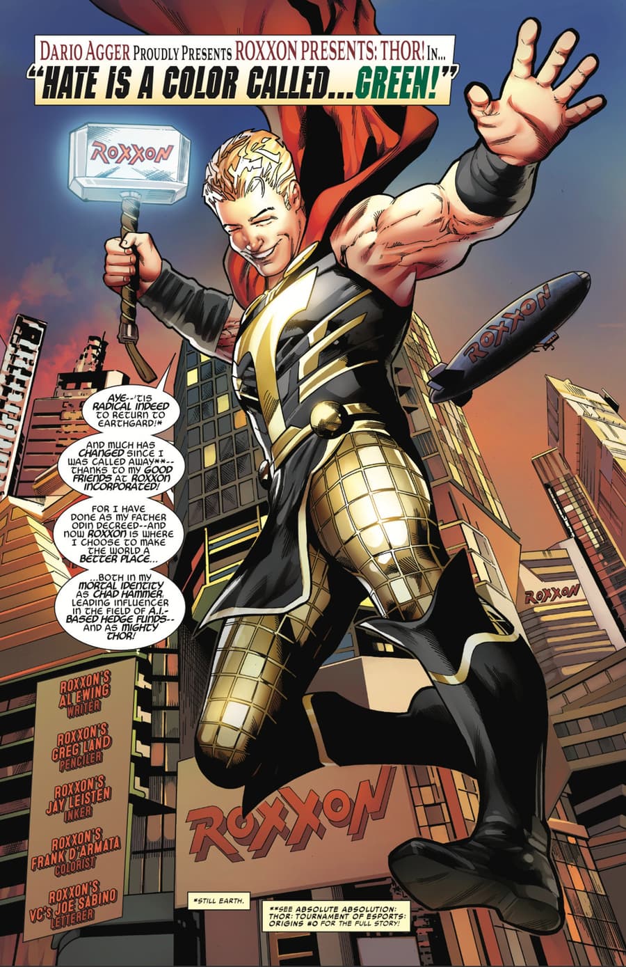 ROXXON PRESENTS: THOR (2024) #1 page by Al Ewing, Greg Land, and Jay Leisten