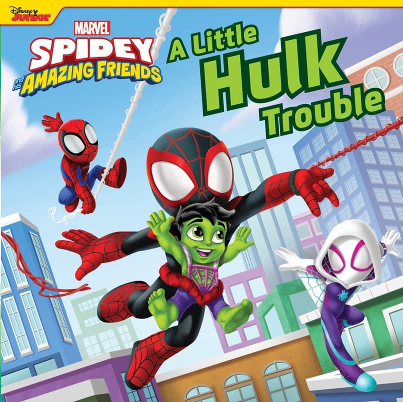 Cover to Spidey and His Amazing Friends: A Little Hulk Trouble Board Book.