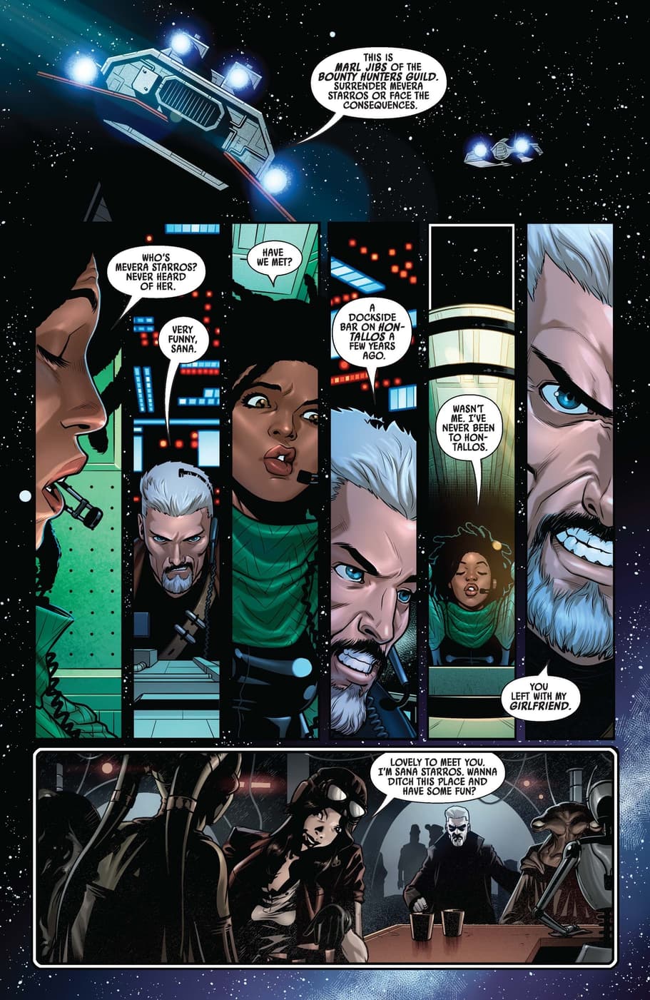 Preview page from STAR WARS: SANA STARROS (2023) #2 by Justina Ireland, Pere Pérez, and Jay David Ramos.