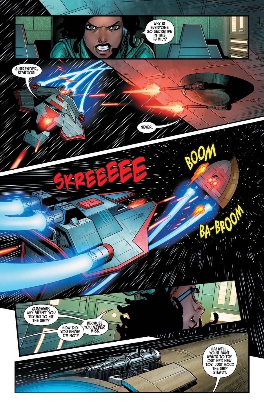 Preview page from STAR WARS: SANA STARROS (2023) #2 by Justina Ireland, Pere Pérez, and Jay David Ramos.