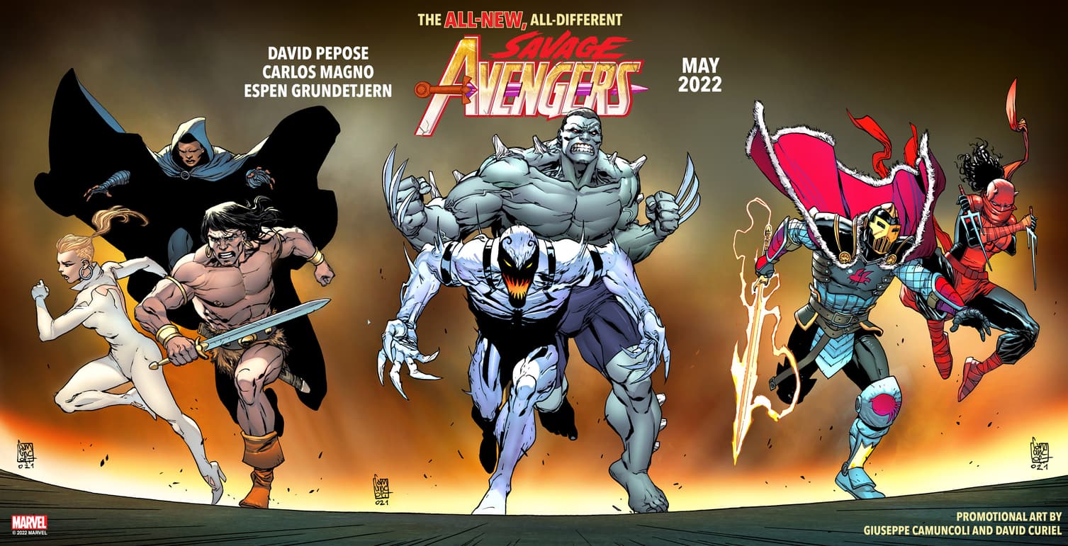 SAVAGE AVENGERS promotional image by Giuseppe Camuncoli and David Curiel. 