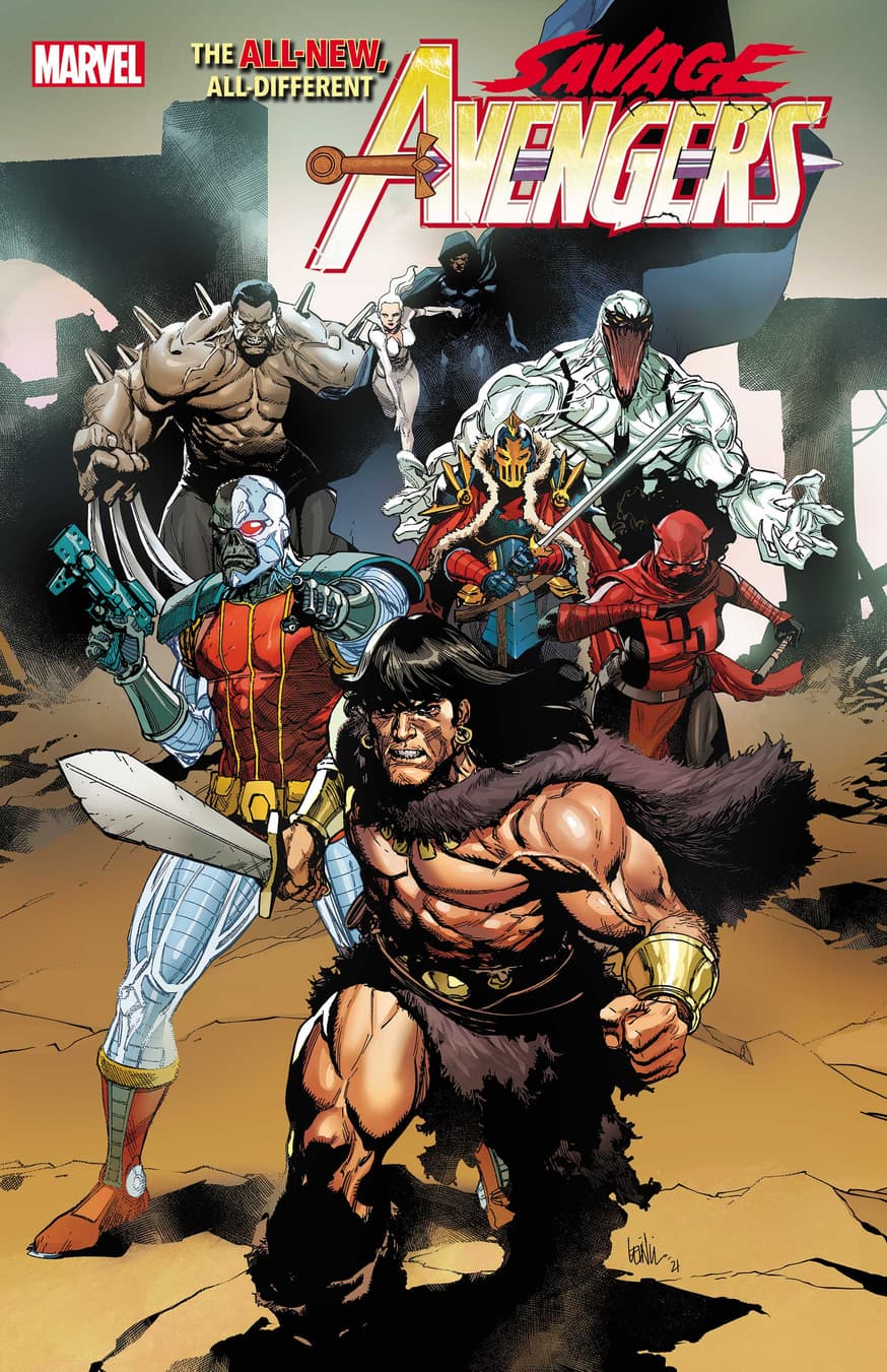 Cover to SAVAGE AVENGERS (2022) #1 by Leinil Francis Yu and Sunny Gho. 