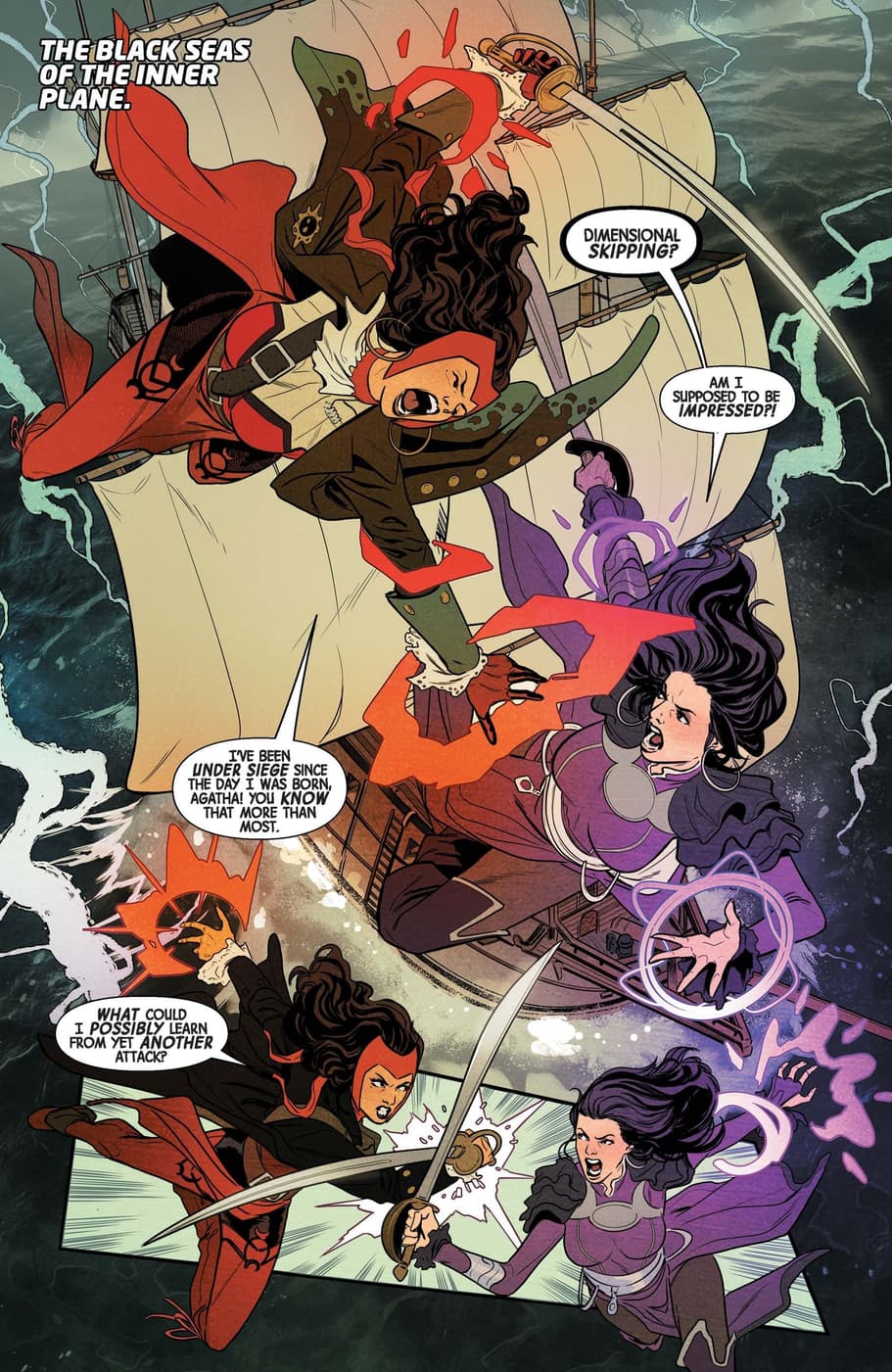 Dimensional skipping in SCARLET WITCH ANNUAL (2023) #1.