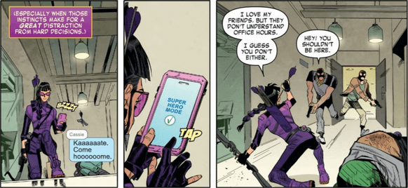 HAWKEYE: KATE BISHOP #1 interiors by Enid Balám