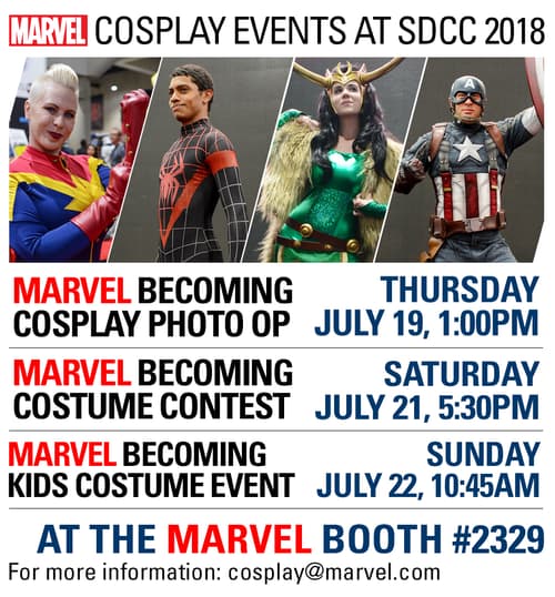 SDCC 2018 Cosplay events schedule