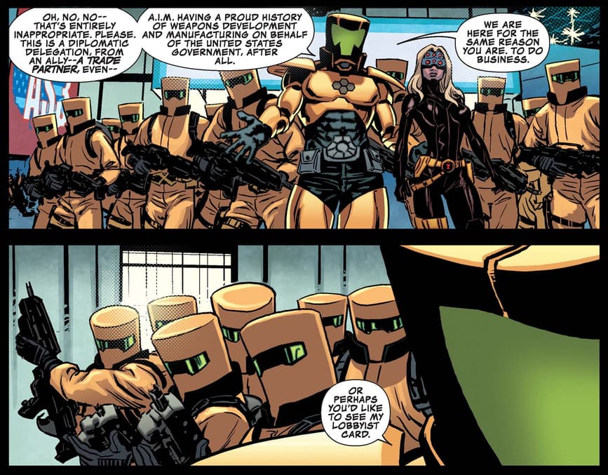 An assembly of A.I.M. agents in SECRET AVENGERS (2013) #3.
