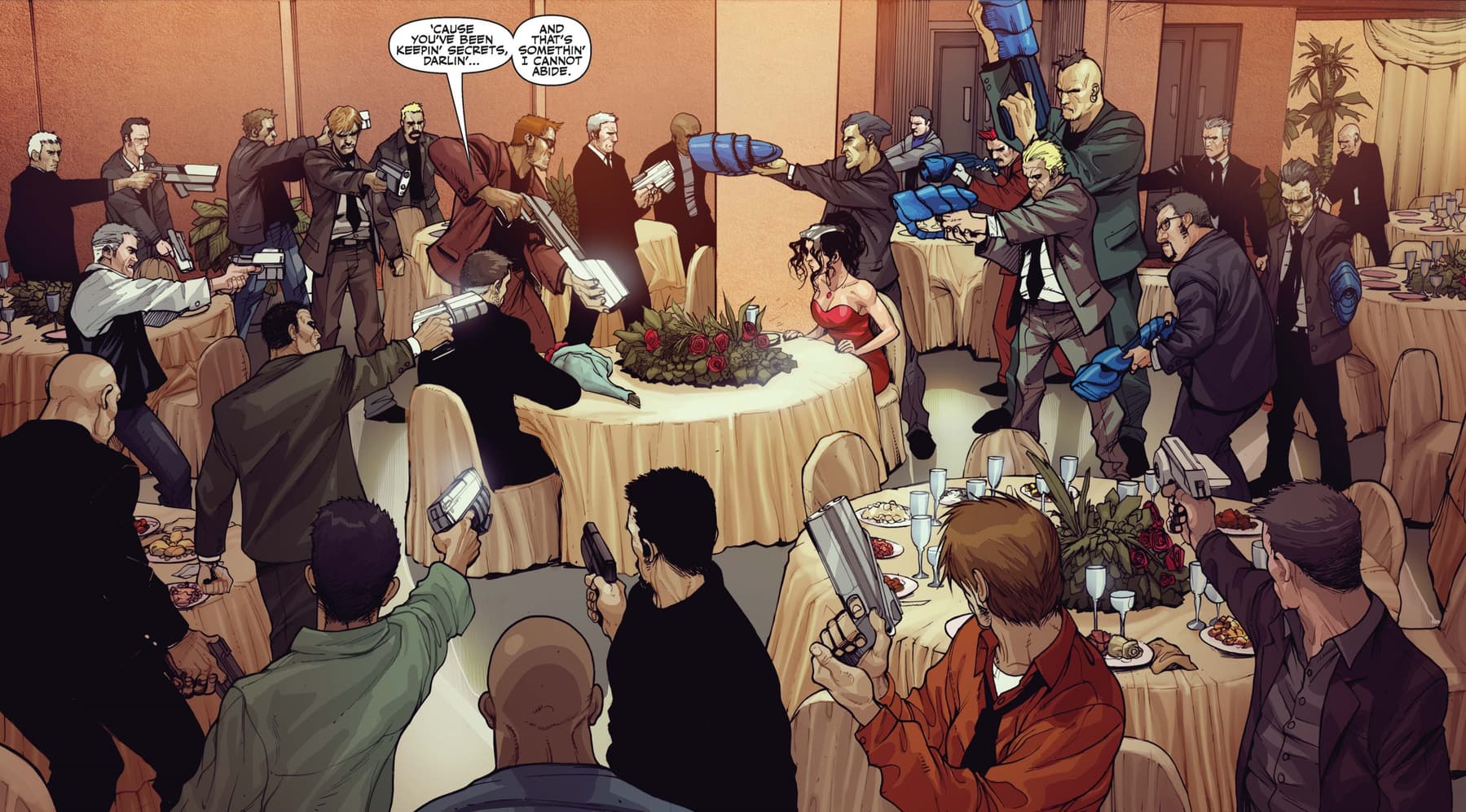 A questionable dinner date in SECRET WARRIORS (2009) #15.