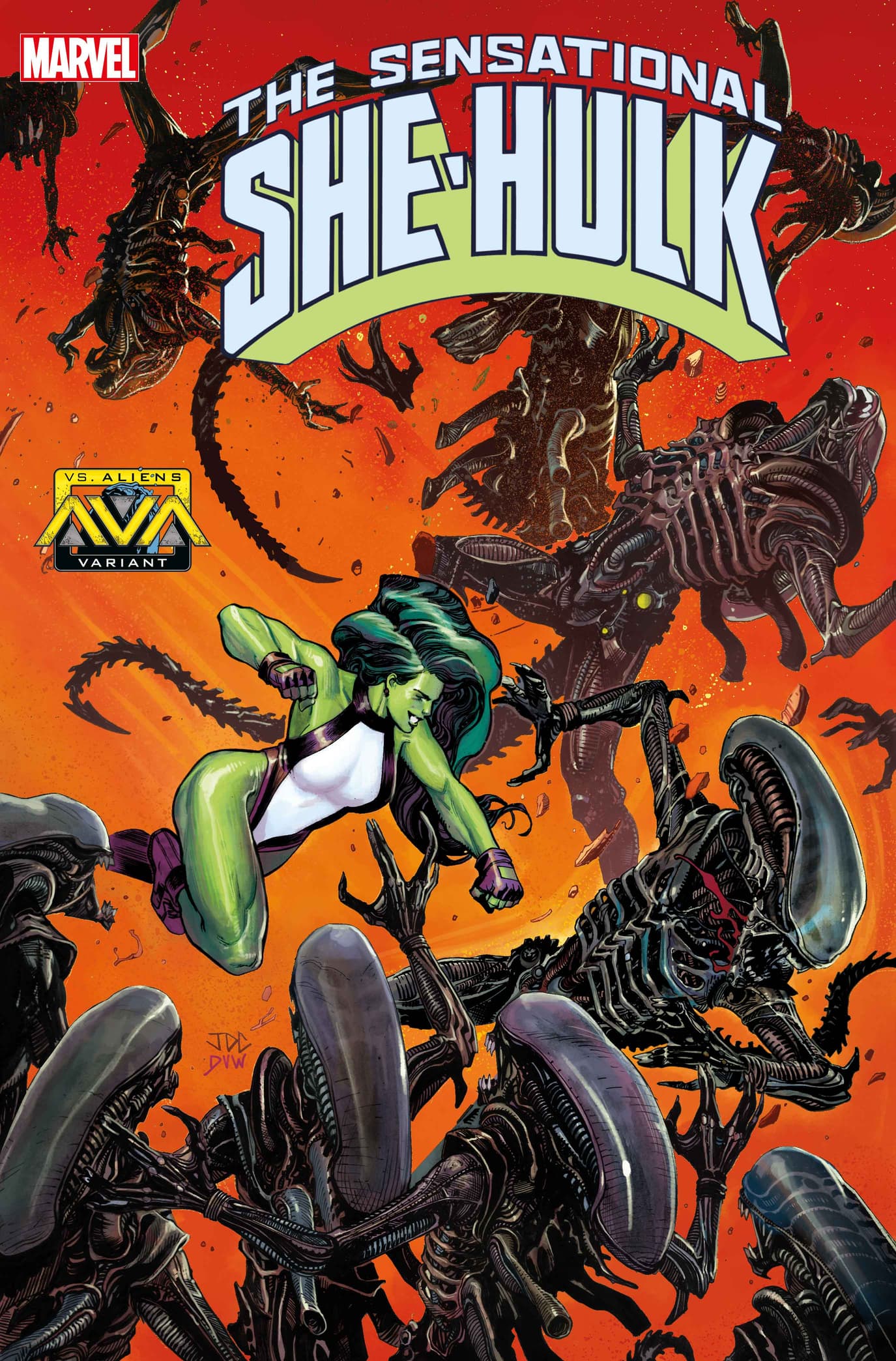 SENSATIONAL SHE-HULK #10 Marvel Vs. Alien Variant Cover by Joshua Cassara
