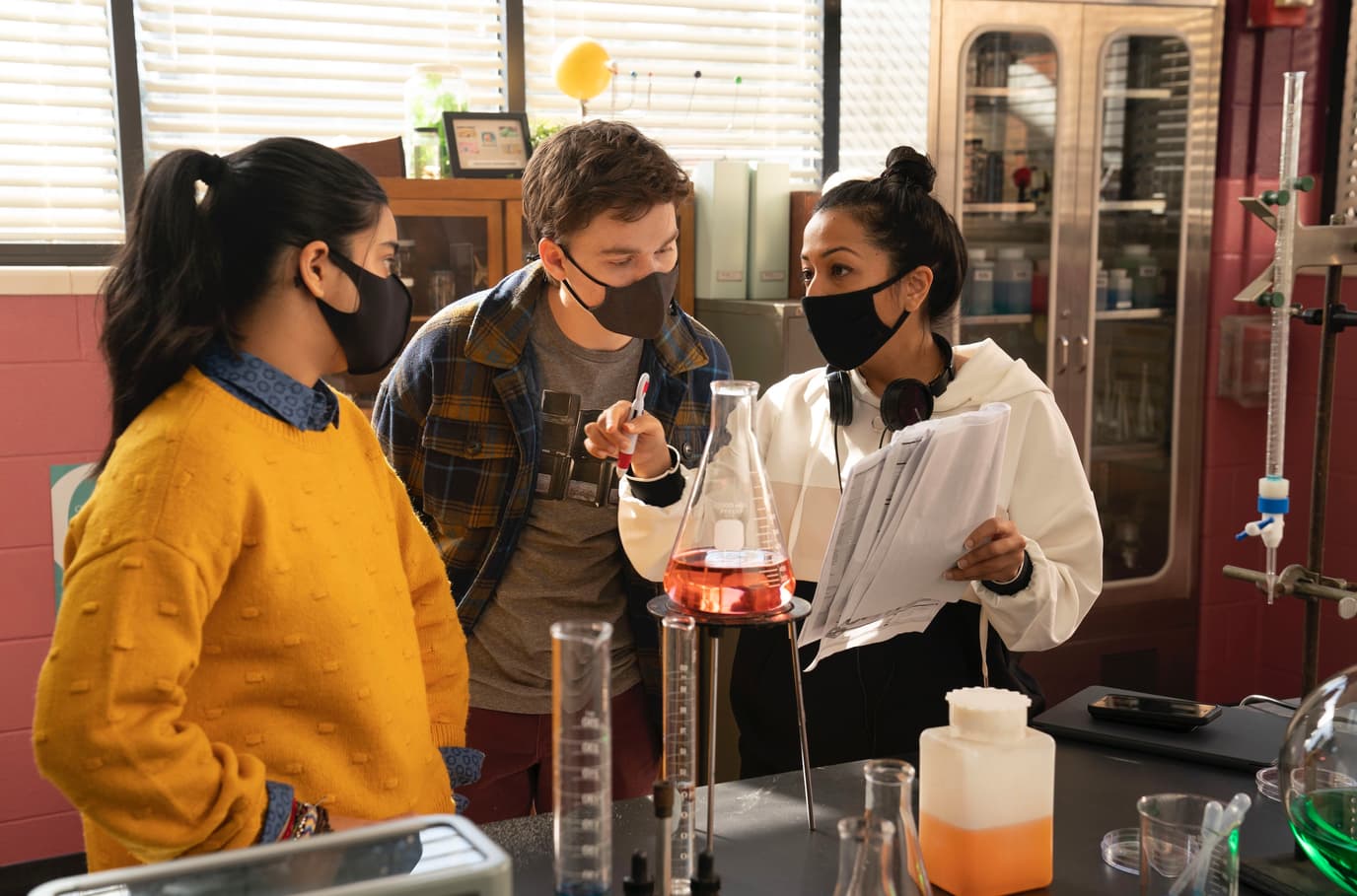 Iman Vellani and Matt Lintz, and Executive Producer Sana Amanat