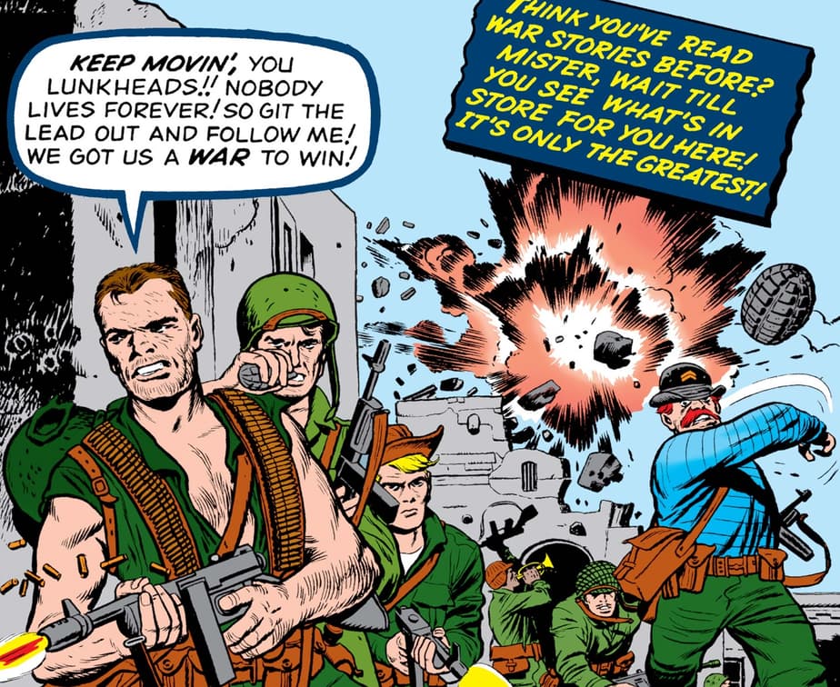 A pre-eyepatch Fury on the cover of SGT. FURY (1963) #1.