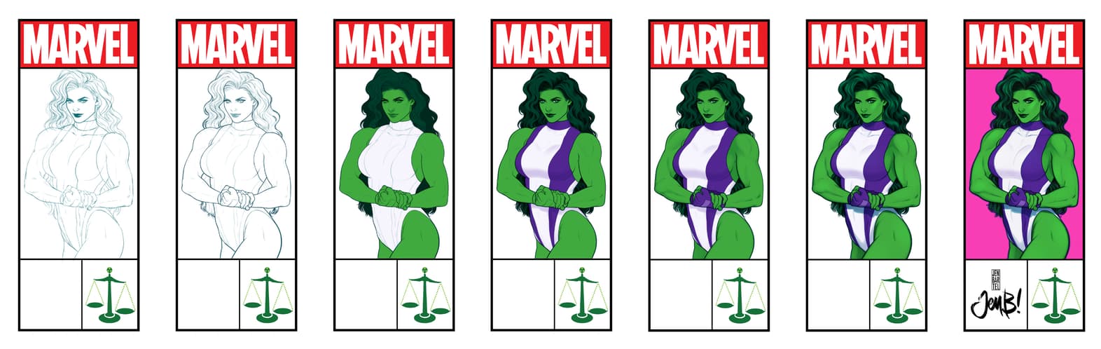 SHE-HULK #5 cover corner box by Jen Bartel