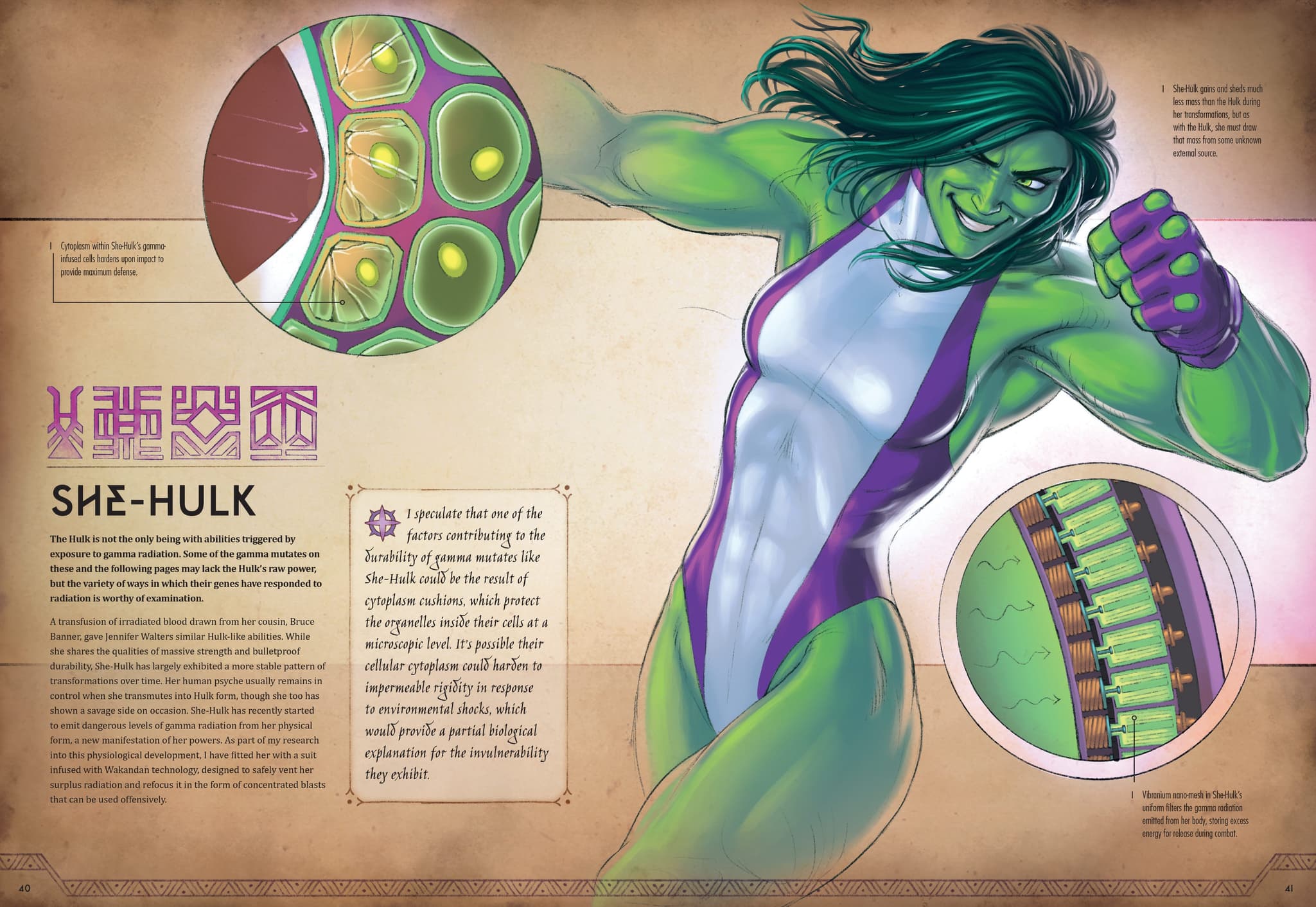 She-Hulk artwork by Jonah Lobe from 'Marvel Anatomy: A Scientific Study of the Superhuman'
