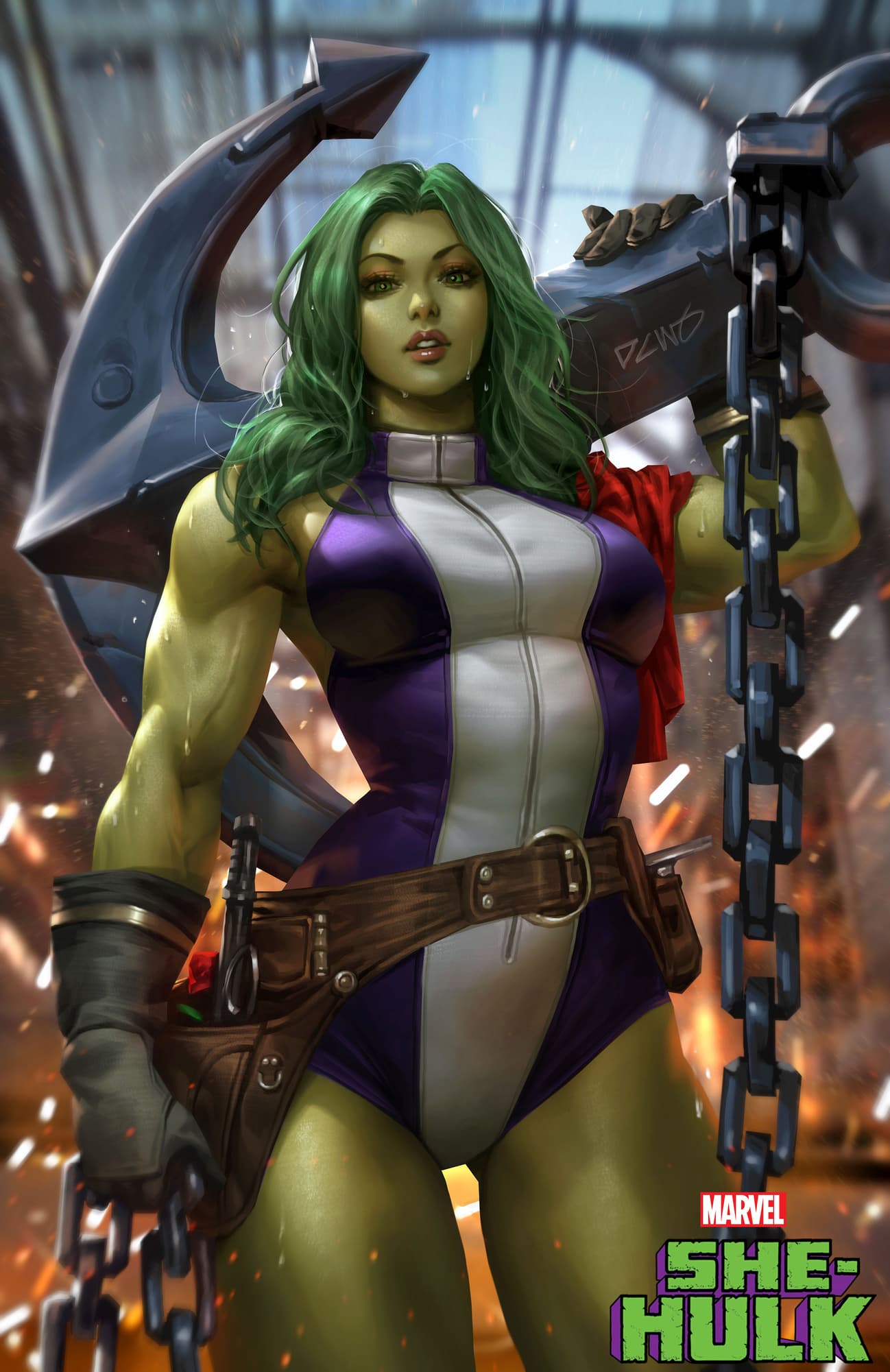 Derrick Chew S New She Hulk Cover Puts She Hulk S Incredible Strength On Full Display Marvel