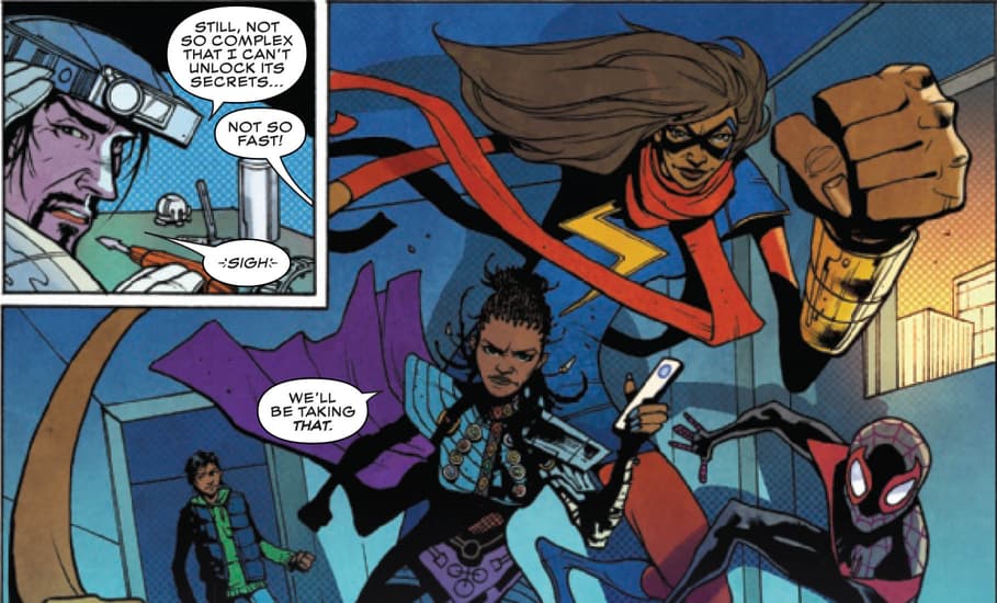 Shuri, Ms. Marvel, and Spider-Man