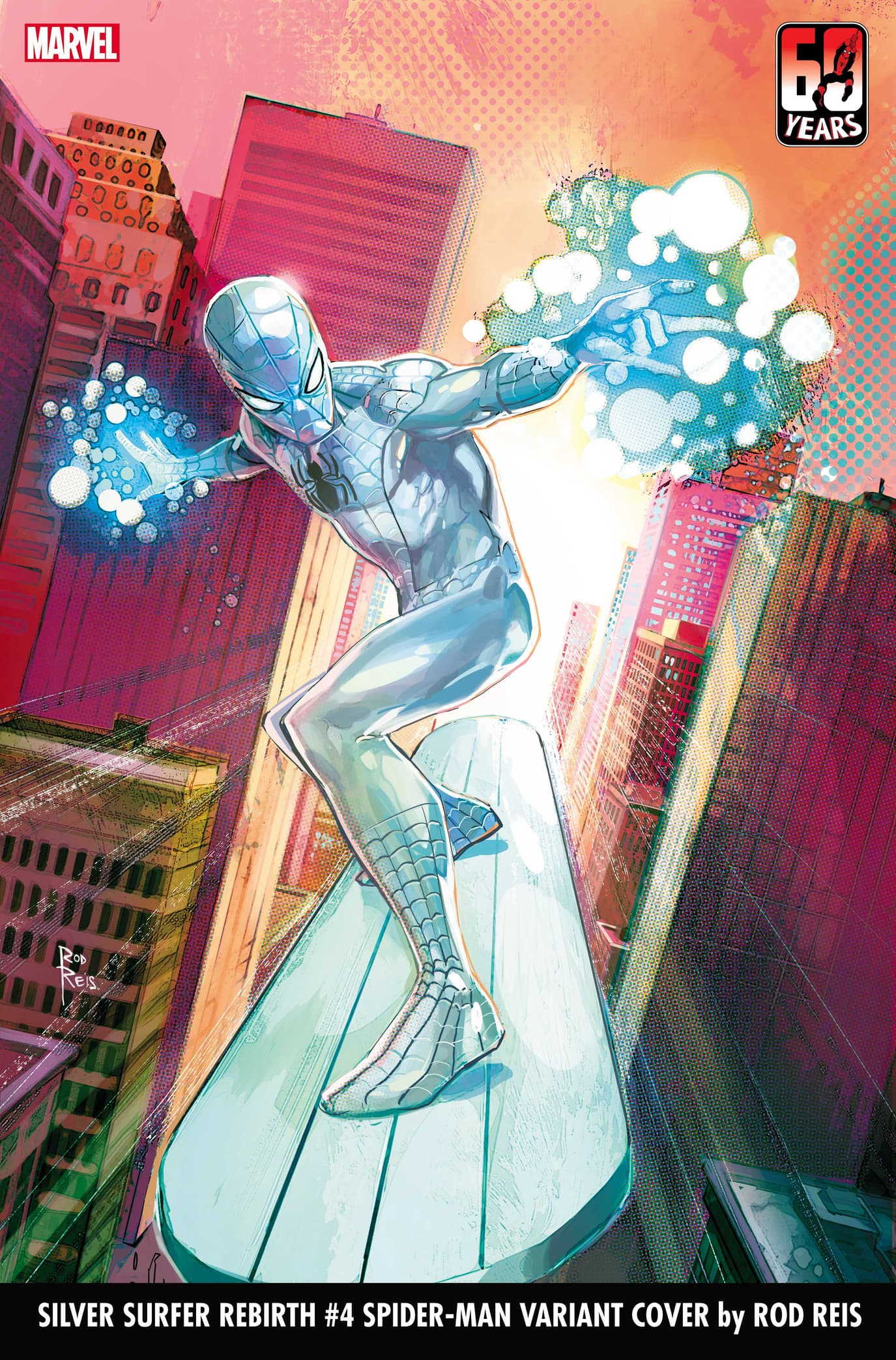 SILVER SURFER REBIRTH #4 SPIDER-MAN VARIANT COVER by ROD REIS