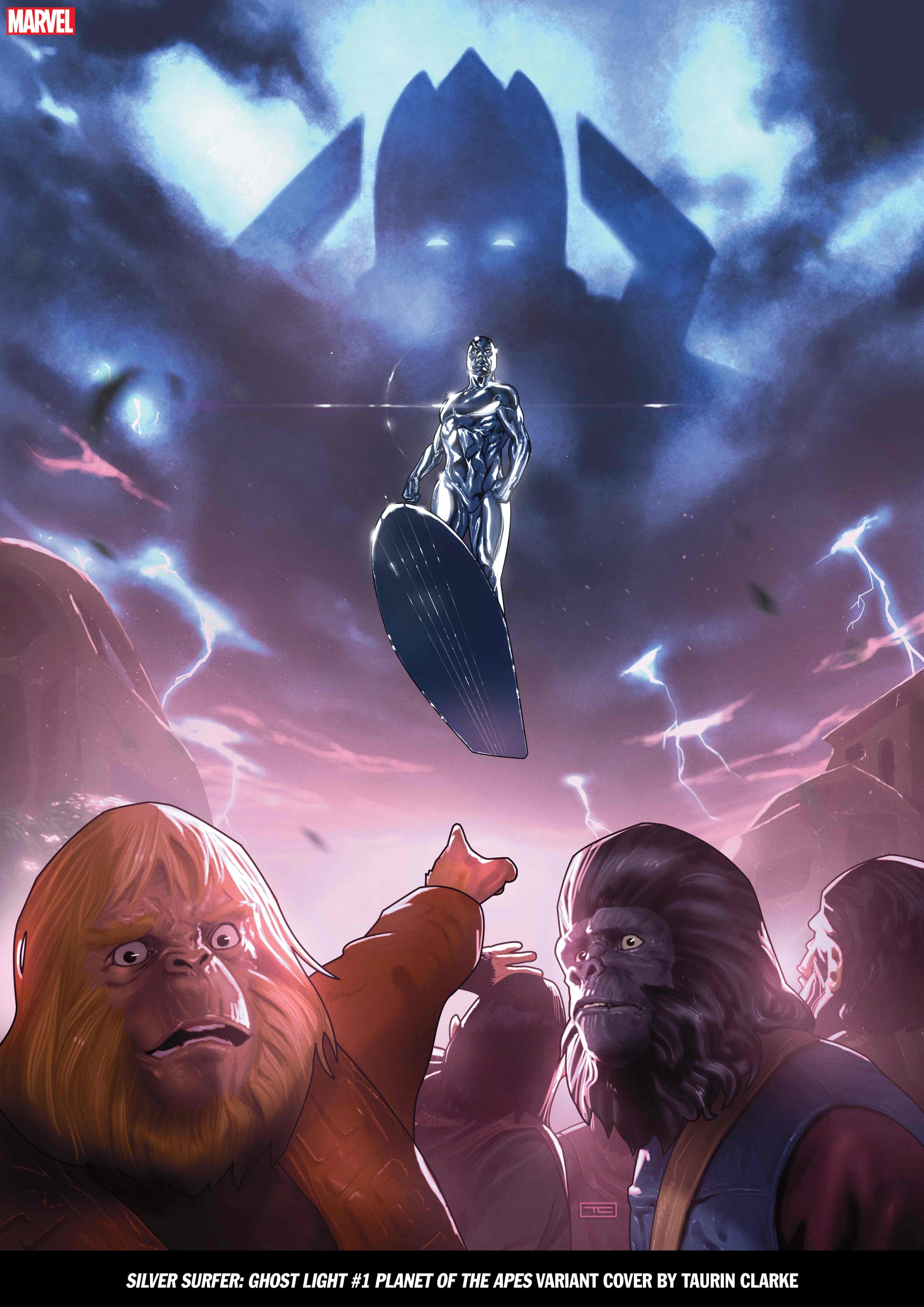 SILVER SURFER: GHOST LIGHT #1 PLANET OF THE APES VARIANT COVER BY TAURIN CLARKE