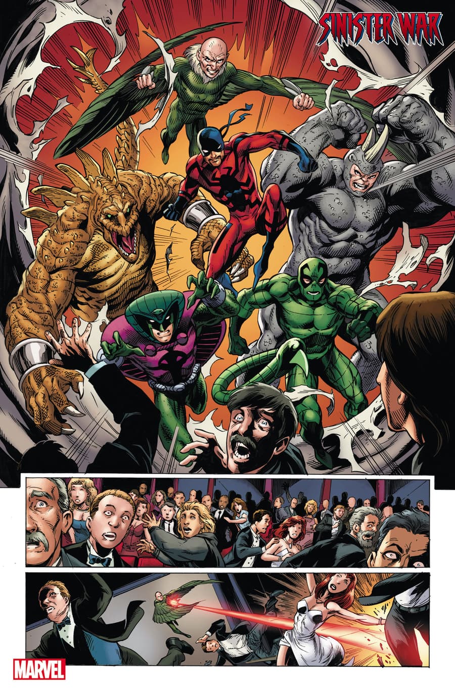 SINISTER WAR #1 preview art by Mark Bagley with colors by Brian Reber