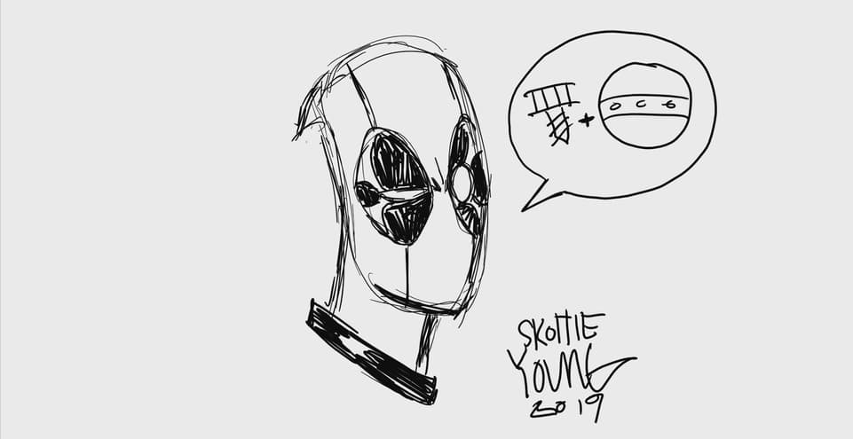 Deadpool drawing by Skottie Young