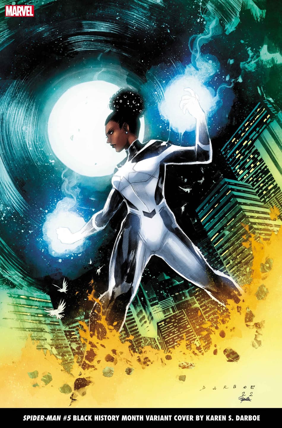 SPIDER-MAN (2022) #5 Black History Month variant cover by Karen S. Darboe.