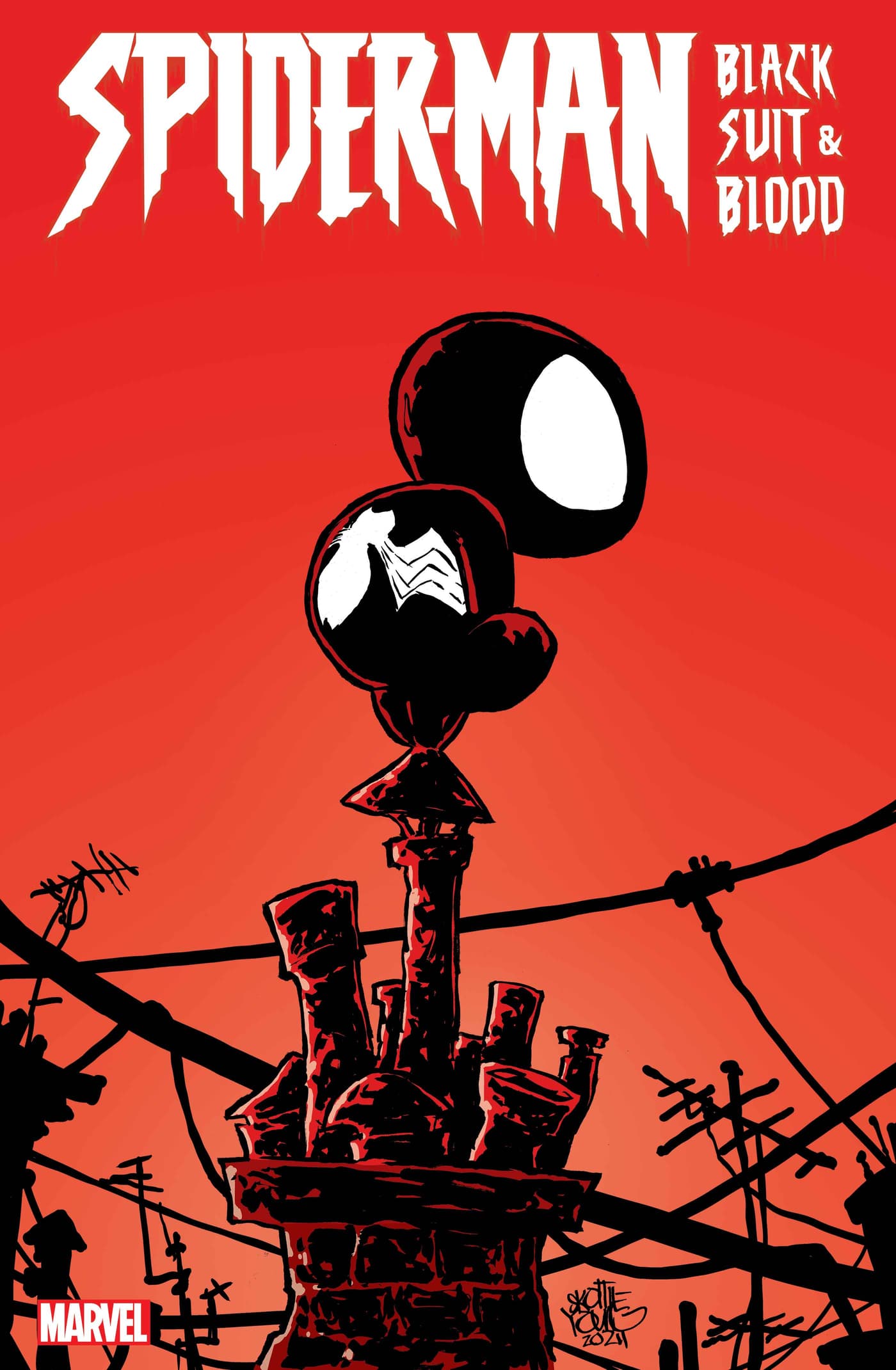 SPIDER-MAN: BLACK SUIT & BLOOD #1 variant cover by Skottie Young