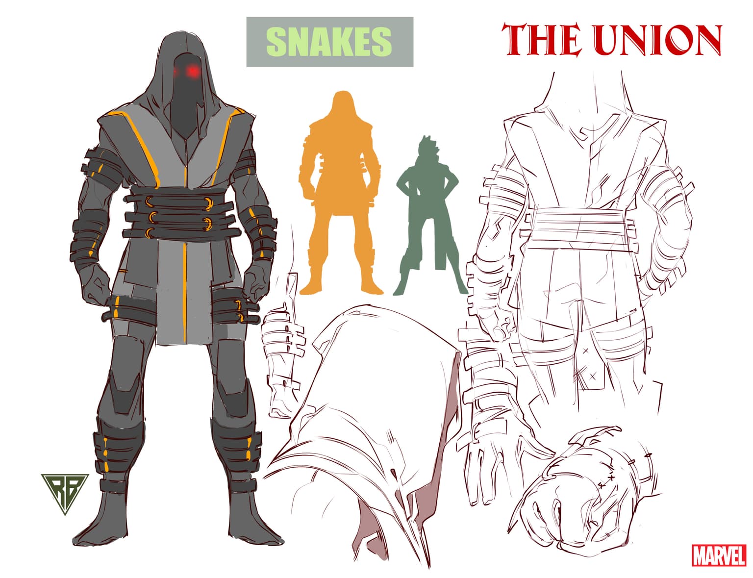 Snakes character design by R.B. Silva