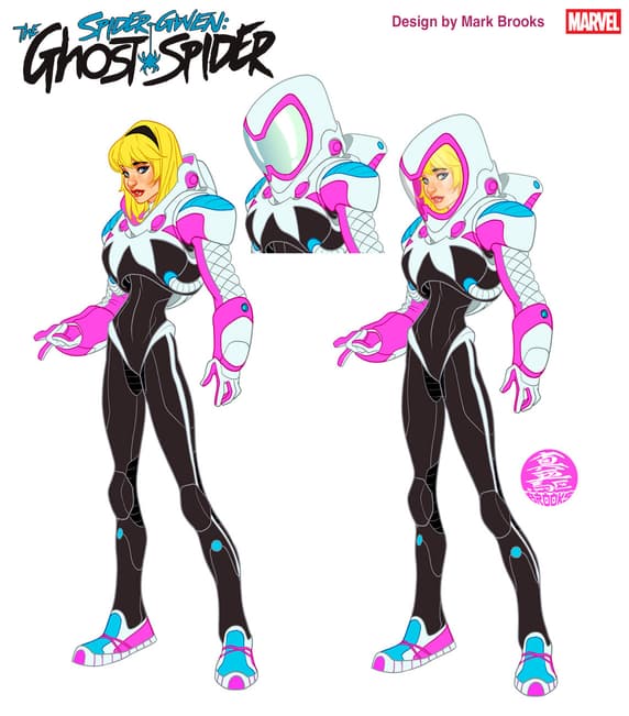 Design do traje espacial Spider-Gwen por Mark Brooks