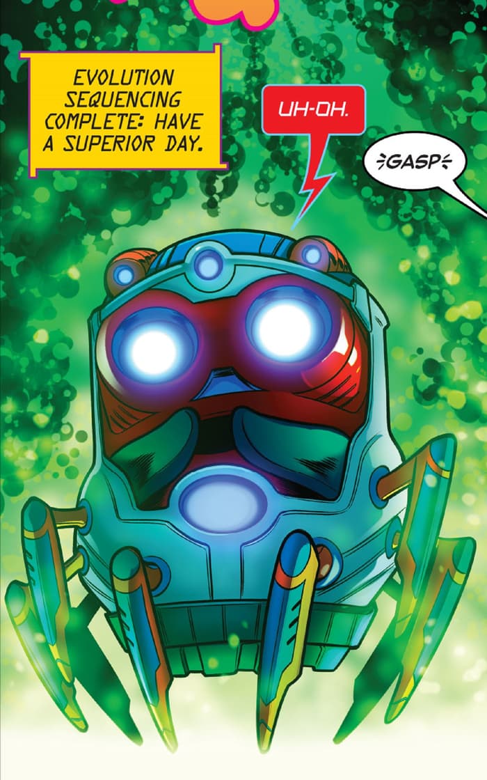 Spider-Bot transformed into M.O.D.O.K.-Bot!