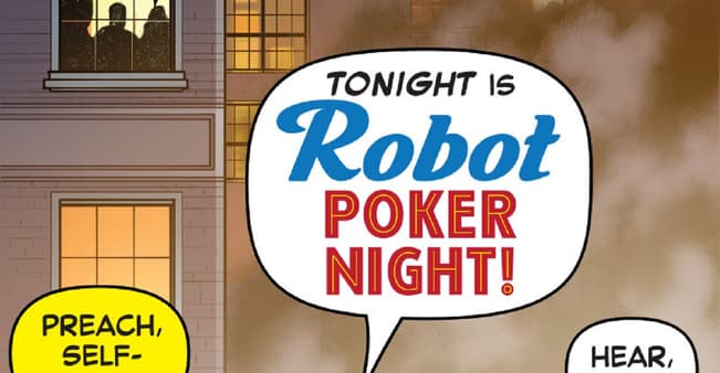 Spider-Bot plays a hand in Robot Poker Night!