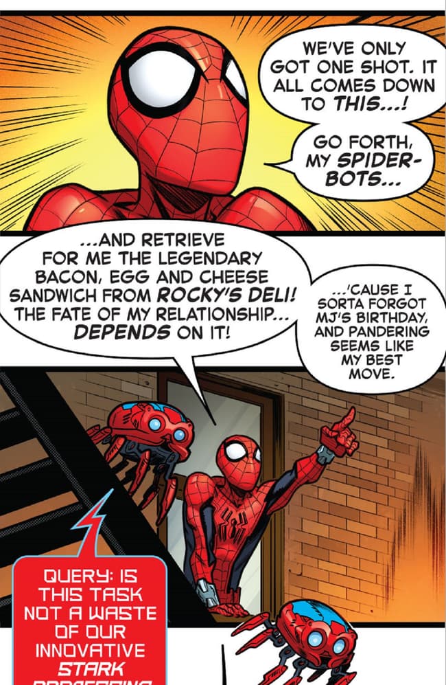 Spider-Man deploys his Spider-Bots