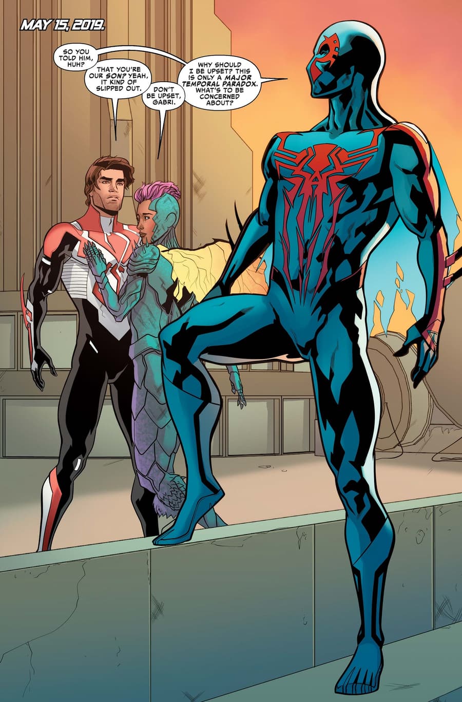 Gabriel “Gabri” O’Hara: the son of Tempest Monroe and Miguel O’Hara in SPIDER-MAN 2099 (2015) #25.