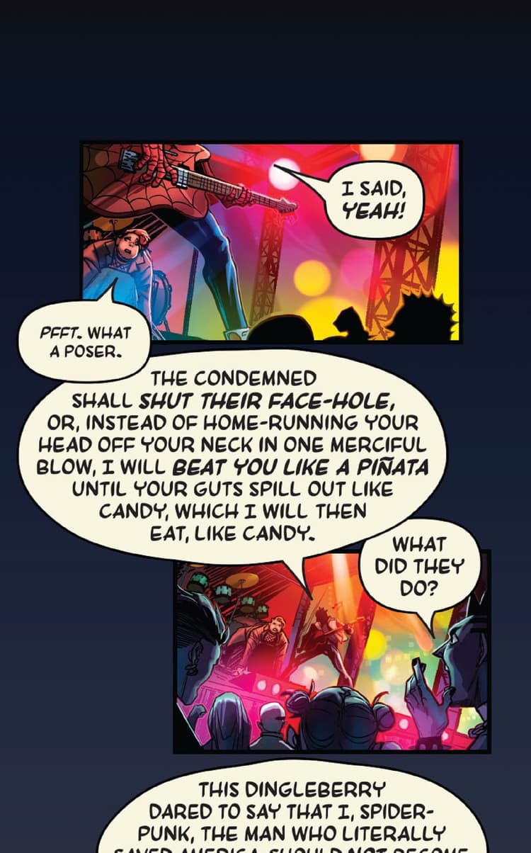 Preview panels from SPIDER-VERSE UNLIMITED INFINITY COMIC #38.