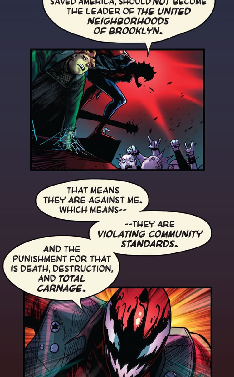 Preview panels from SPIDER-VERSE UNLIMITED INFINITY COMIC #38.