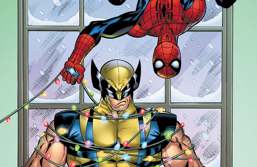 Spidey and Wolverine and Xmas Lights