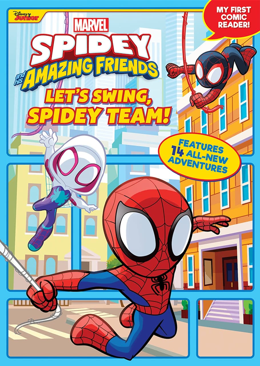 Cover to SPIDEY AND HIS AMAZING FRIENDS LET'S SWING, SPIDEY TEAM!